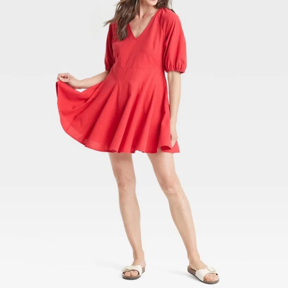Universal Thread Red A Line Mini Dress‎ XS - Picture 4 of 6